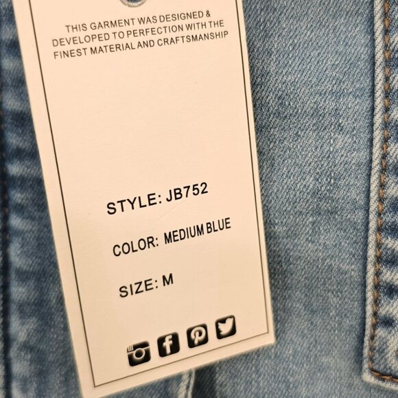 Judy Blue Womens M Denim Won't‎ Lose My Way Utility Jacket NWT - Picture 5 of 12